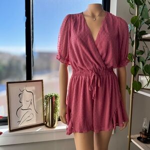 Clara Swiss Dot Romper by Trixxi of Francesca’s, NWT, Size: Medium